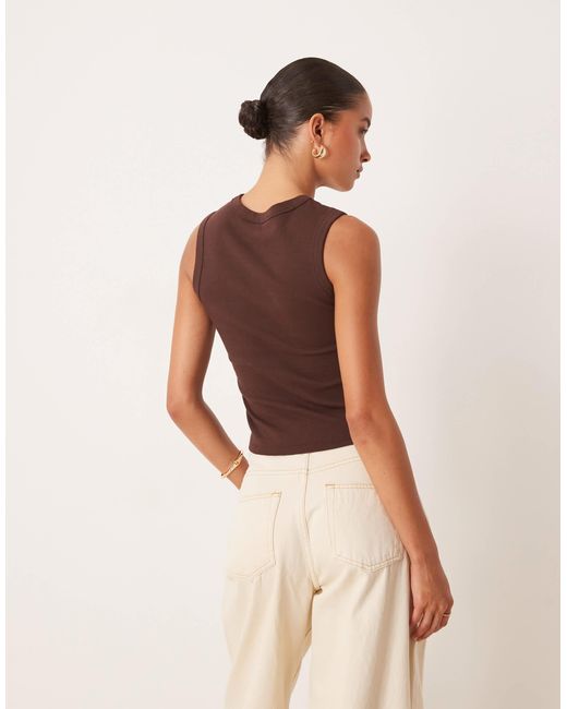 Cotton On Brown Cotton On Charlie Button Front Tank