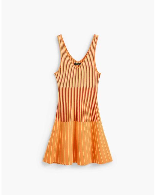 Desigual White Sleeveless Knit Dress