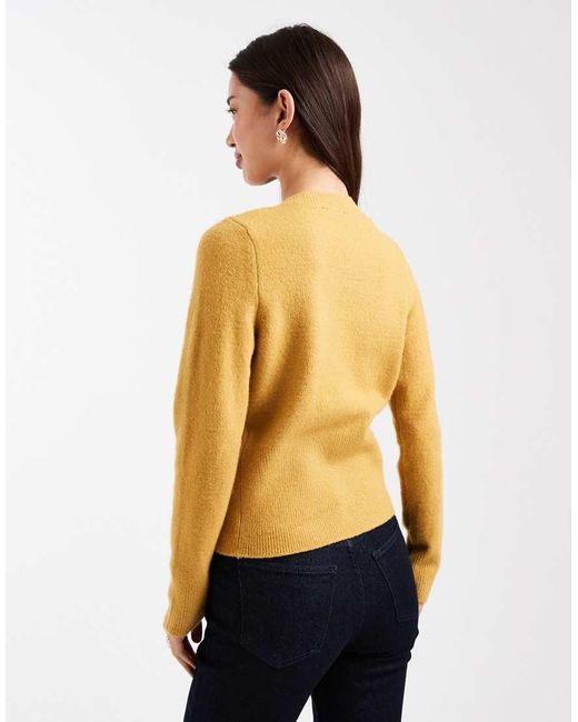 New Look Blue Dome Button Crew Neck Cardigan