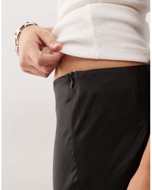 Lioness Natural Anchored Contrast Lace Hem Midi Skirt