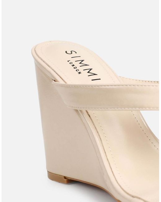 SIMMI Natural Jodie Toe Thong Wedge Sandals