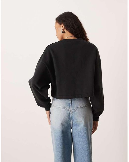 JJXX Cropped Oversized Sweatshirt in het Black