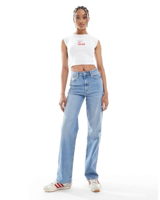 ASOS Blue Asos Design Tall Comfort Stretch Straight Leg Jeans