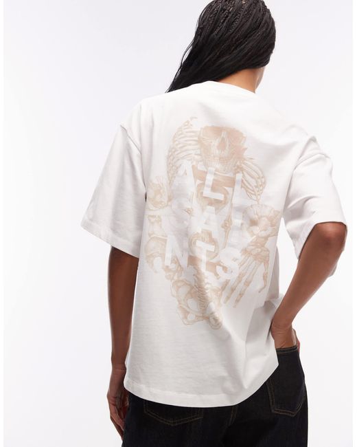 AllSaints White Temphus Amelie Short Sleeve T-Shirt