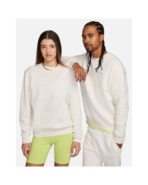 Nike White Club Unisex Crew Sweatshirt