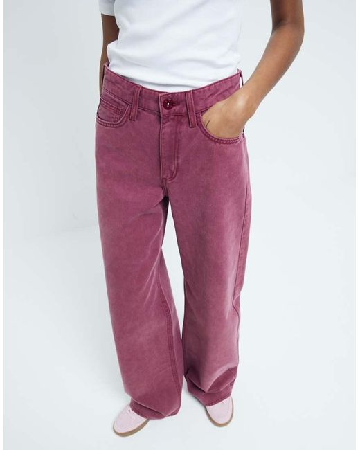 River Island Jeans Met Wijde Pijpen En Halfhoge Taille in het White
