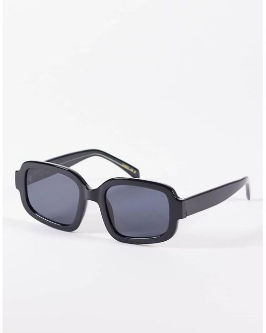 A.Kjærbede Blue Pluto Oversized Retro Curved Sunglasses