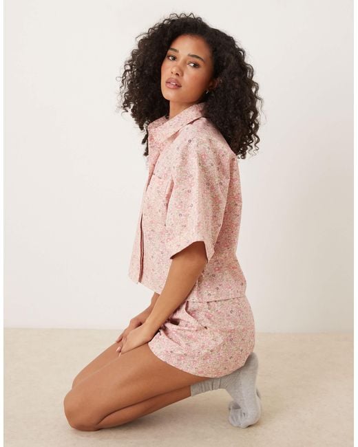 Georgie - short tissé à petites fleurs vintage à assortir-pas ASOS en coloris Pink