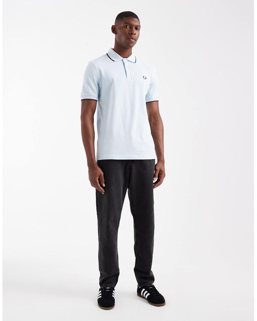 Fred Perry White Twin Tipped Polo Shirt for men