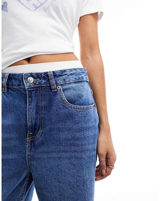 ASOS Blue Wide Leg Dad Jeans