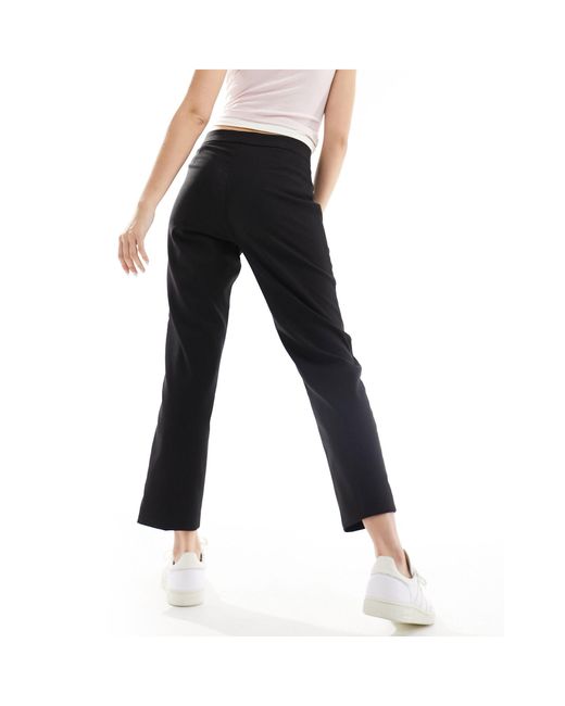 Monki Black Tailored Slim Fit Cropped Ankle Length Trouser
