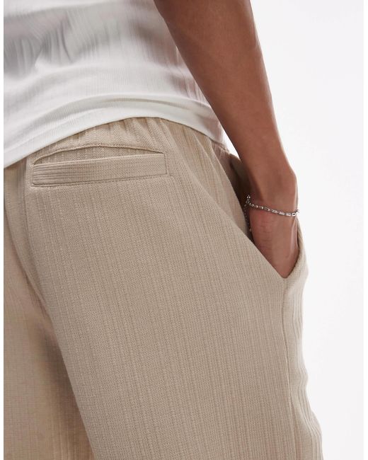 Topman White Straight Fit jogger With Textured Stripe for men