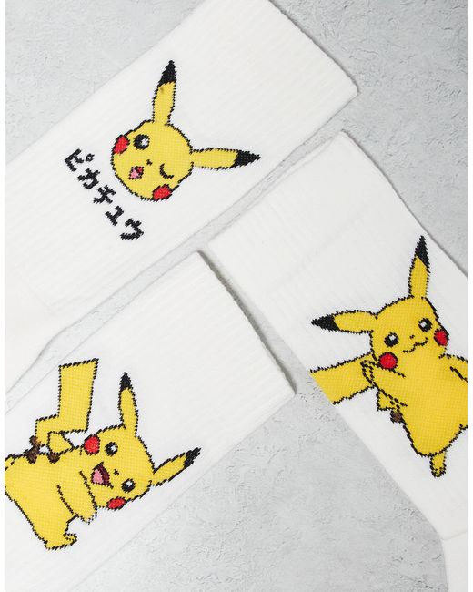 ASOS Gray 3 Pack Socks With Pokemon Graphic for men
