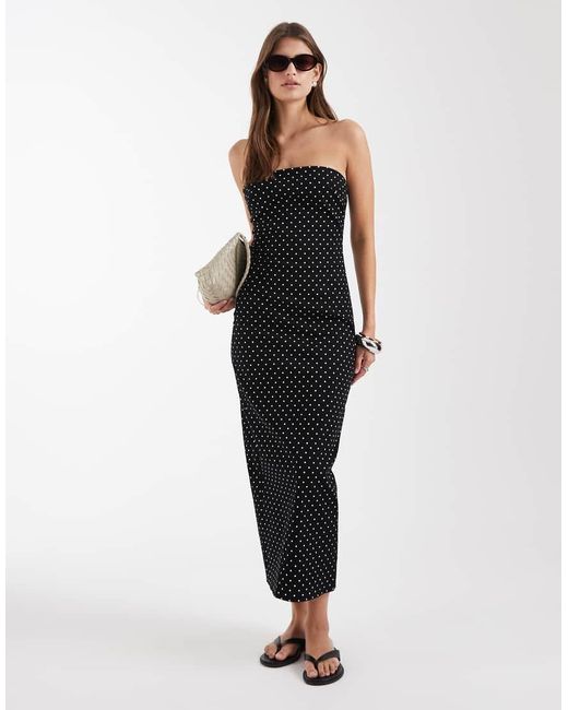 ASOS Black Bandeau Midi Dress