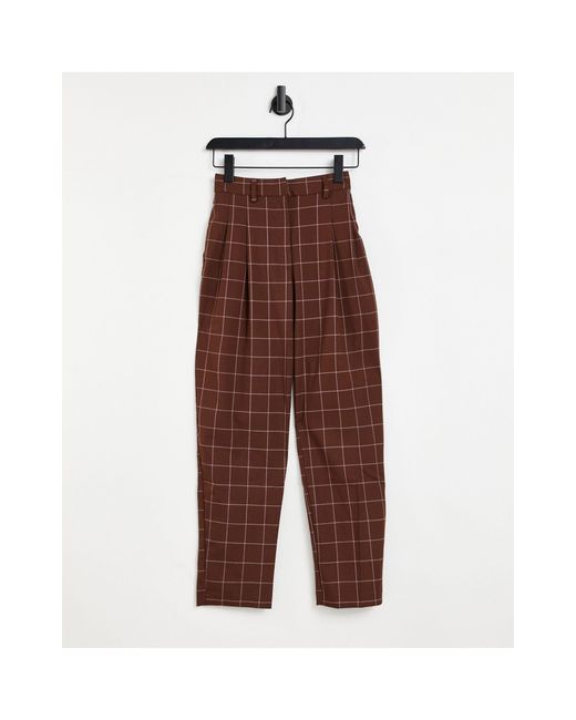 Tyra - pantalon à carreaux - - brown Monki