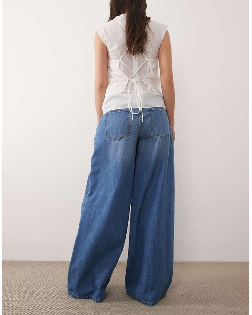 ASOS Blue Low Rise Slouch Jeans