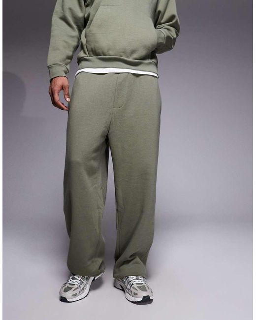 River Island Gray Wide Leg Essential joggers for men