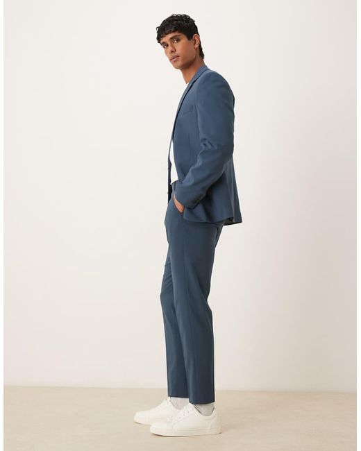 ASOS Blue Tapered Suit Pants for men