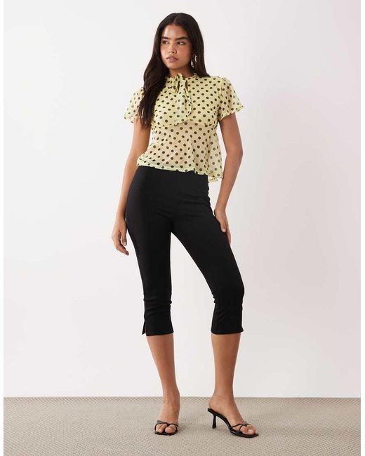 ASOS Gray Short Sleeve Top With Keyhole Detail