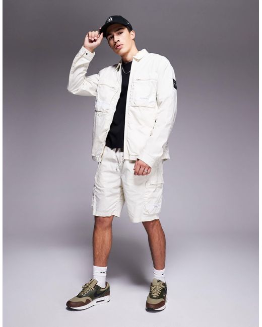 Marshall Artist – seafield – utility-hemdjacke in Natural für Herren