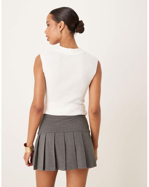 ASOS Natural Ponte Micro Pleated Mini Skort