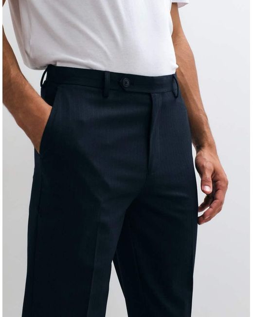 ASOS Blue Tapered Suit Trousers for men