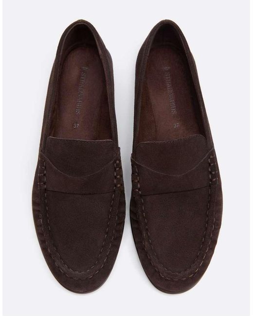 Stradivarius White Leather Loafers