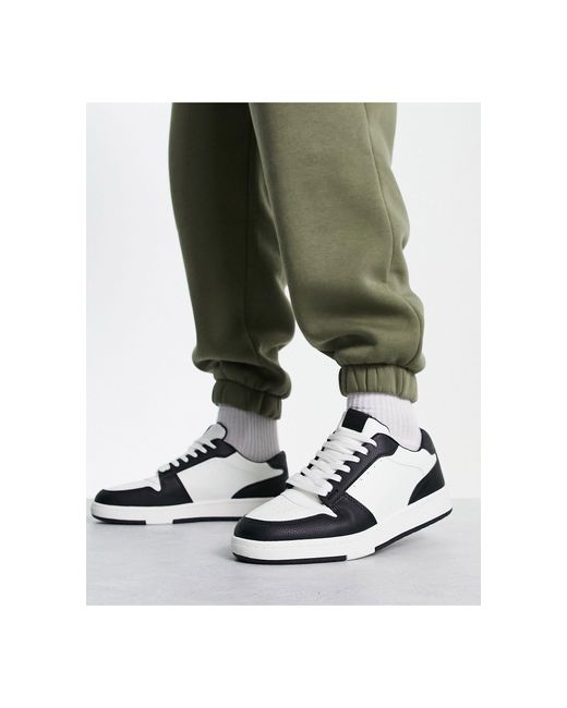 Pull&Bear Rubber Low Lace Up Sneakers in White (Green) for Men Lyst