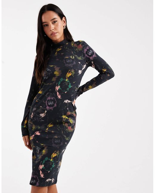 Robe à fleurs Fred Perry en coloris Black