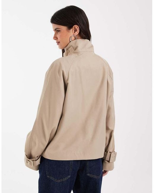 Vero Moda Brown Funnel Neck Short Trench Coat