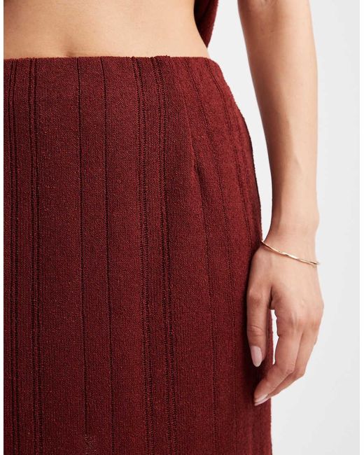 Falda Burdeos Con Detalle A Rayas De Punto De (Parte De Un Conjunto)-Rojo Vero Moda de color Red
