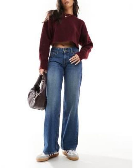 Levi's Blue Superlow Waist Straight Loose Fit Jeans