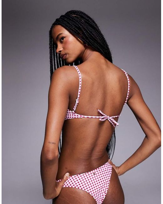 Candypants Pink Gingham Underwire Bikini Top
