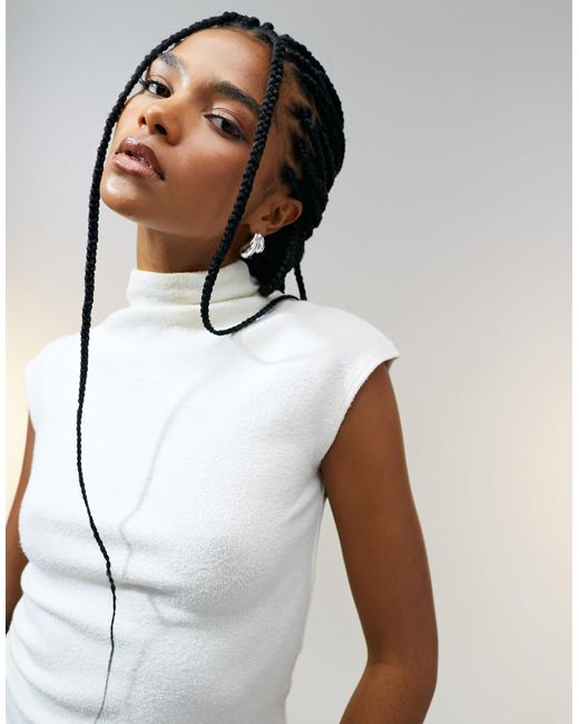 ASOS White – strukturiertes tanktop aus strick
