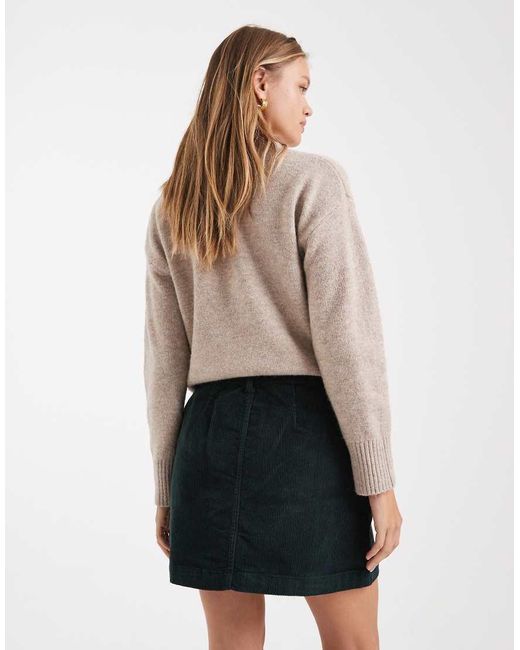 ONLY White High Waist Cord Skirt