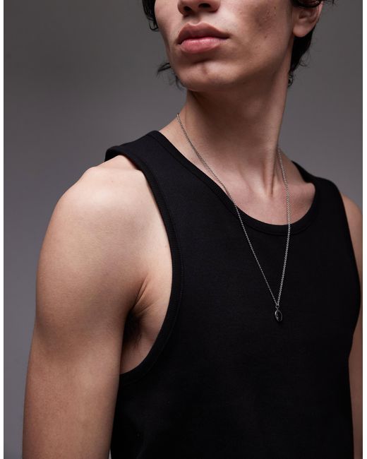 Topman – 2er-pack gerippte trägershirts in Black für Herren