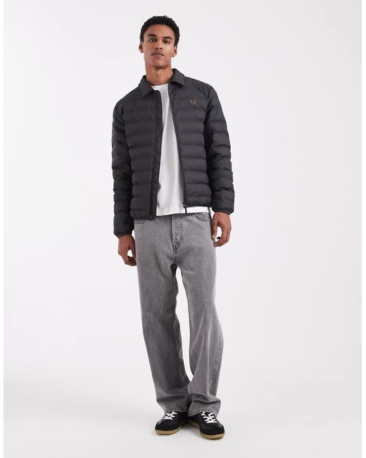 Fred Perry Blue Collared Insulated Padded Jacket for men