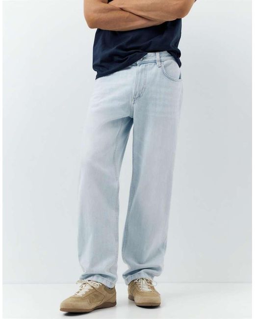 Pull&Bear Blue Straight-leg Jeans for men