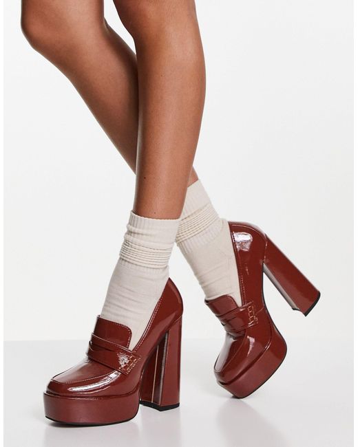 ASOS Pippin Platform Heeled Loafers | Lyst Canada