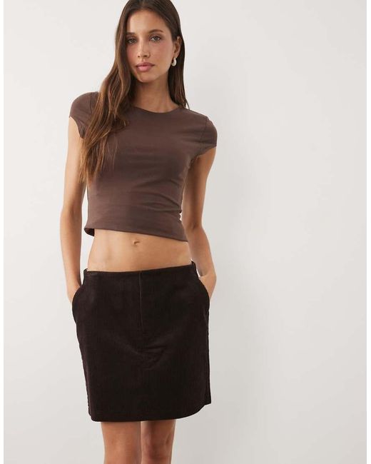 Threadbare Mini Rok Van Corduroy in het Natural