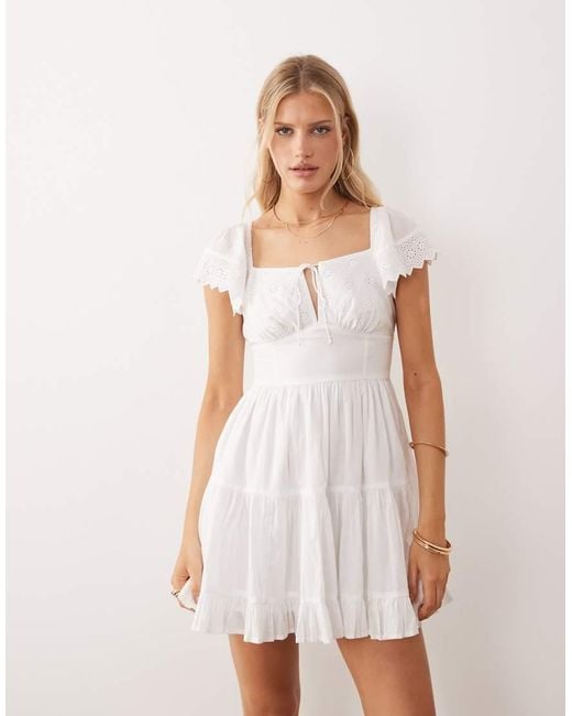 Iisla & Bird White Broderie Mini Beach Dress