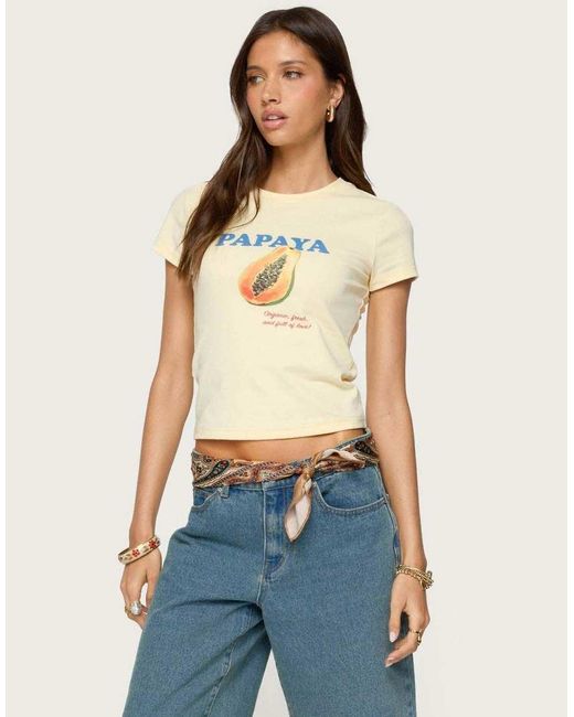 Edikted Blue Papaya T Shirt