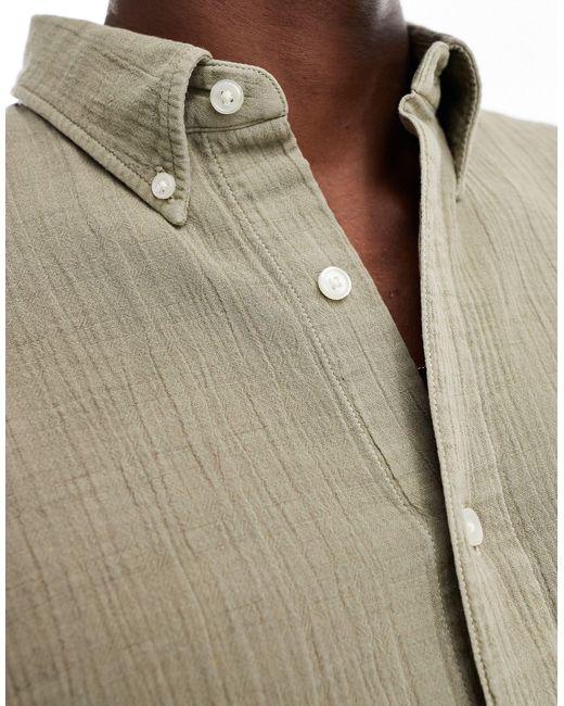 Abercrombie & Fitch – luftiges oversize-hemd in Green für Herren