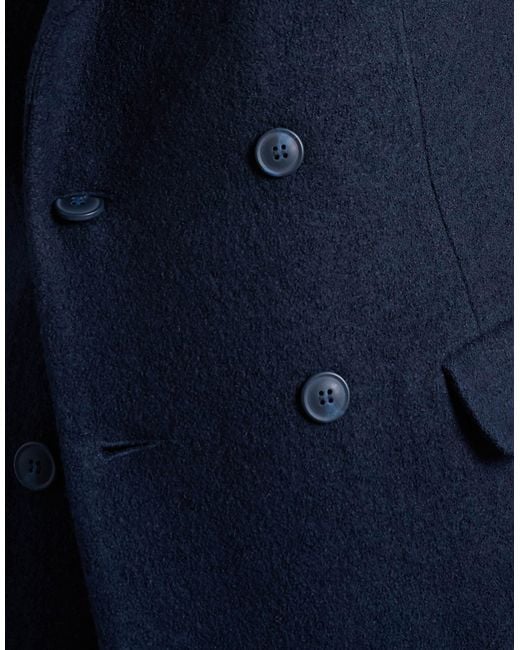 Topman – zweireihiger, strukturierter oversize-mantel in Blue für Herren