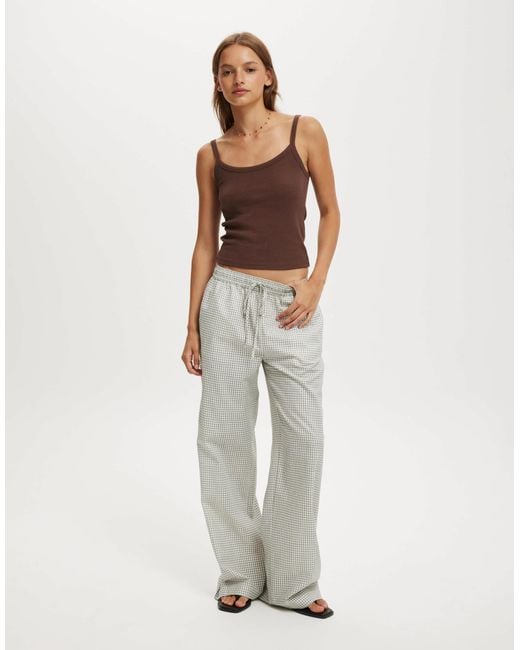 Cotton On White Cotton On Haven Wide Leg Linen Blend Pants