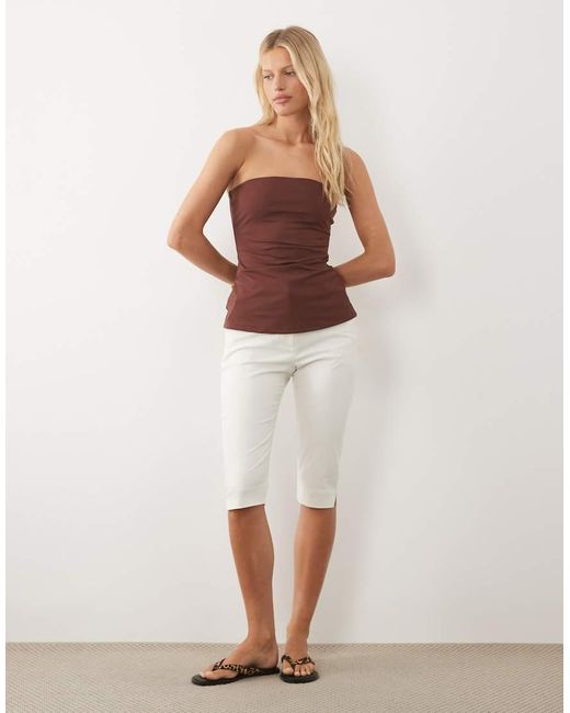 River Island Brown Polyamide Bandeau Top