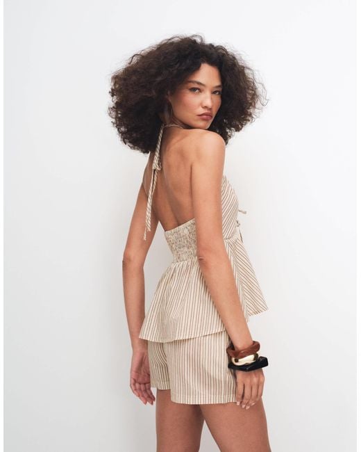 Collusion White Micro Beach Shorts