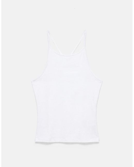 Pull&Bear White Halter-Neck Strappy Back Top