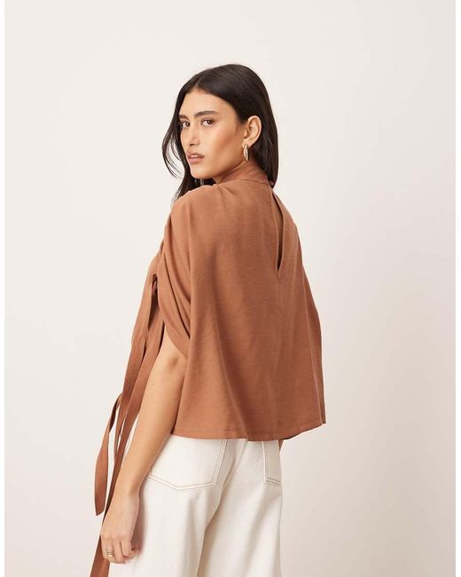 ARRANGE Natural Slouchy Top With Drawstring Detail