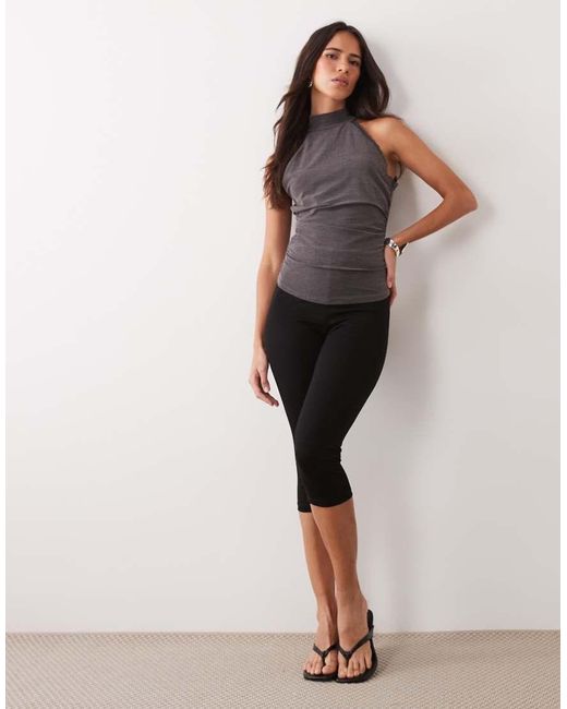 Mango Black High Neck Sleeveless Knitted Top